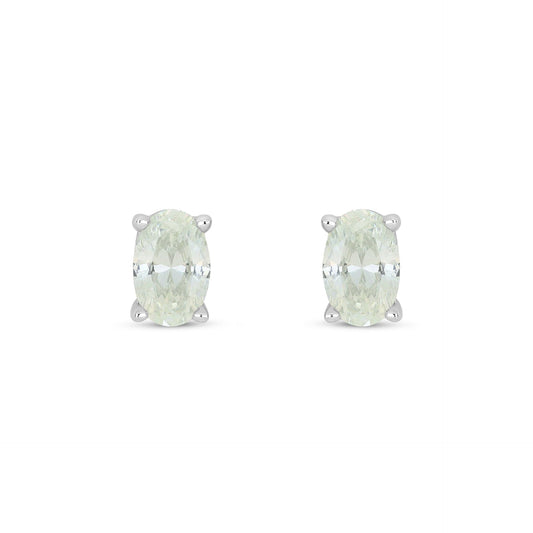 Sterling Silver 925 Earring Rhodium Plated Embedded With Diamond Zircon And White Zircon