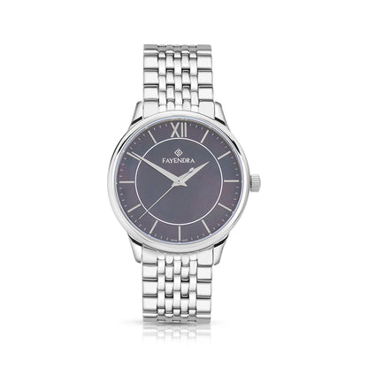 Stainless Steel 316L Watch Silver Color For Men - BLACK MOP DIAL