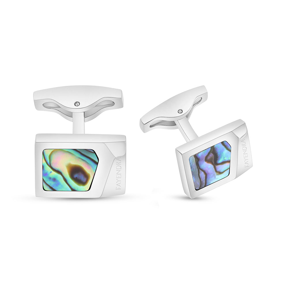 كبك ستانلس ستيل لون فضي عيار L316 مرصع احجار  صدف استرالي Shiny Steel