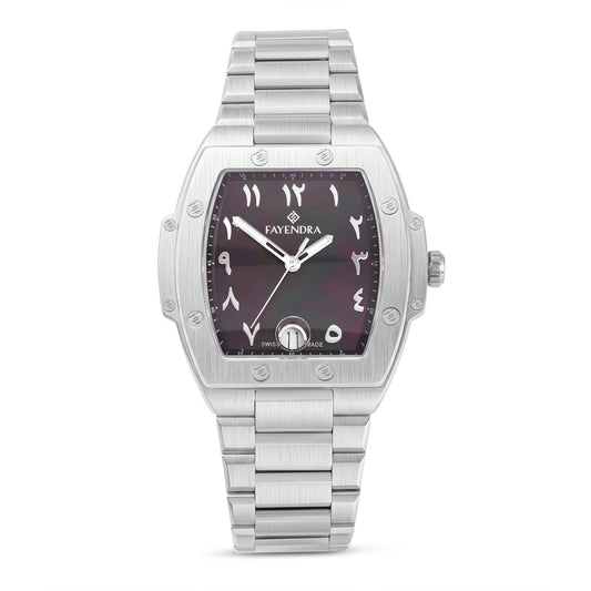 Stainless Steel 316L Watch Silver Color For Men - BLACK MOP DIAL