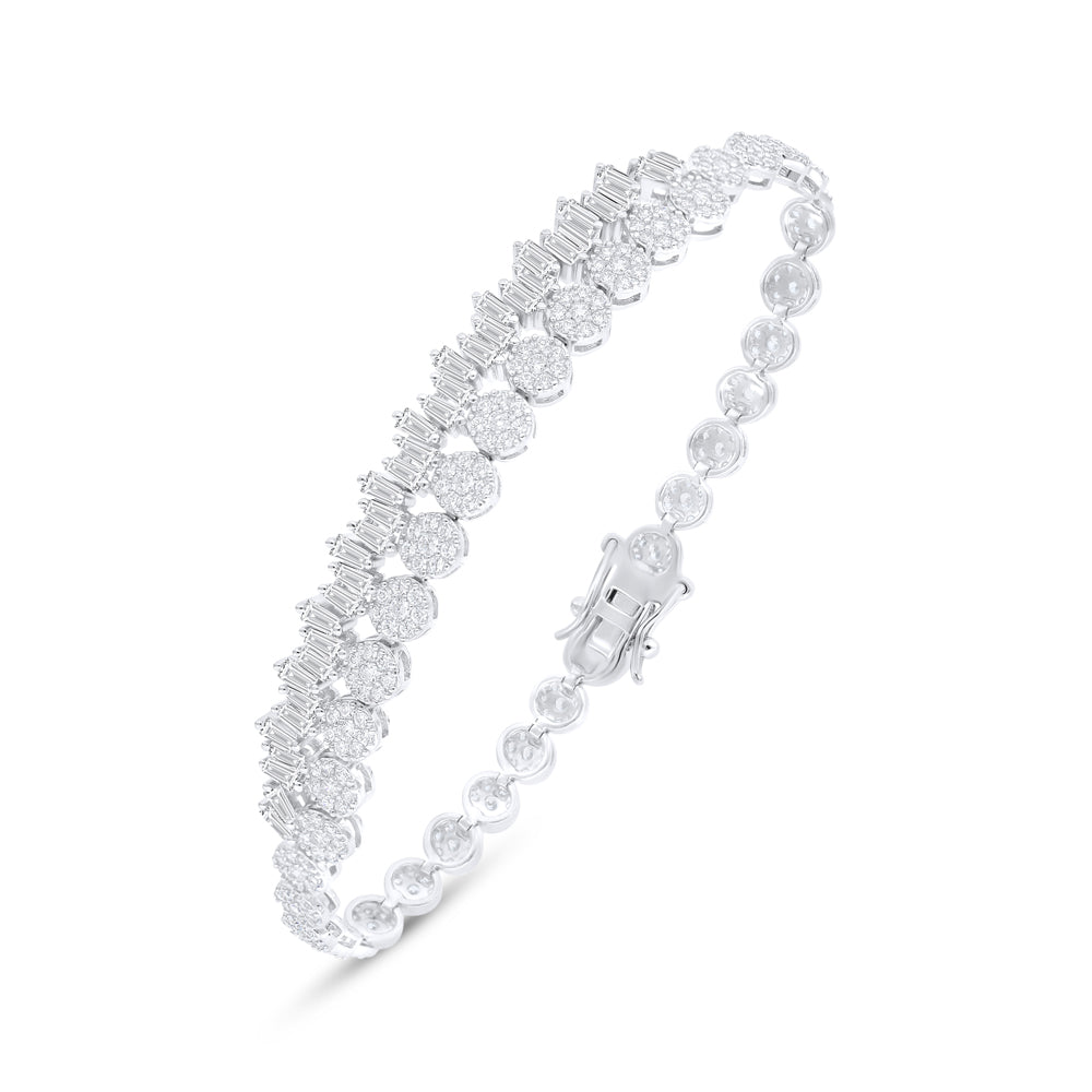 Sterling Silver 925 SET Rhodium Plated Embedded With White Zircon