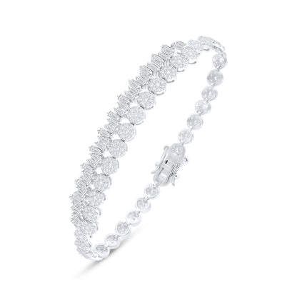 Sterling Silver 925 SET Rhodium Plated Embedded With White Zircon
