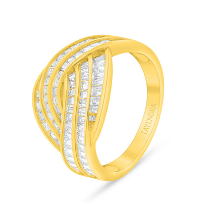 خاتم من الفضة الخالصة عيار 925 مطلي ذهبي مرصع فص ابيض