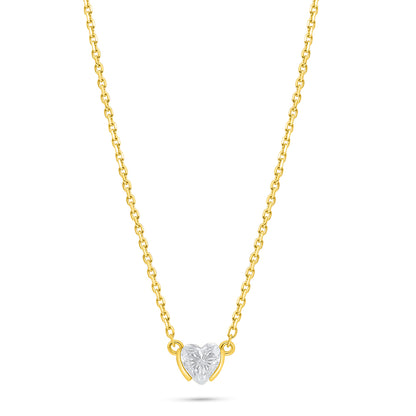 Sterling Silver 925 Necklace Golden Plated Embedded With Diamond Zircon