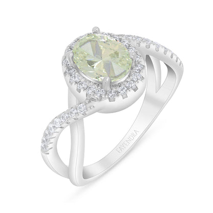 Sterling Silver 925 Ring Rhodium Plated Embedded With Diamond Zircon And White Zircon