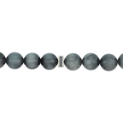 Rosary eagle eye with 33 natural tiger’s eye beads featuring silver accents, showcasing chatoyancy and beauty.