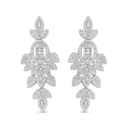 Sterling Silver 925 Set Rhodium Plated Embedded With White Zircon