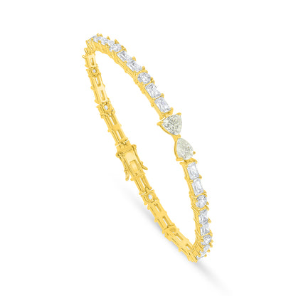 Sterling Silver 925 SET Golden Plated Embedded With Diamond Zircon And White Zircon