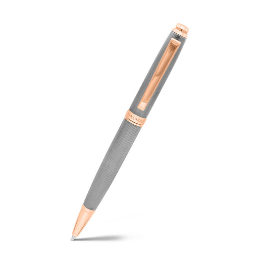 Fayendra Pen Gray And Rose Golden Plated Embedded With Calligraphy Engraving