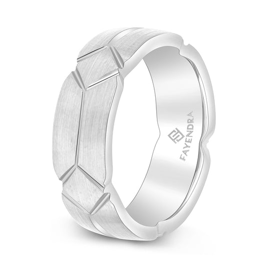 Tungsten Carbide Wedding Ring Rhodium Plated For Men