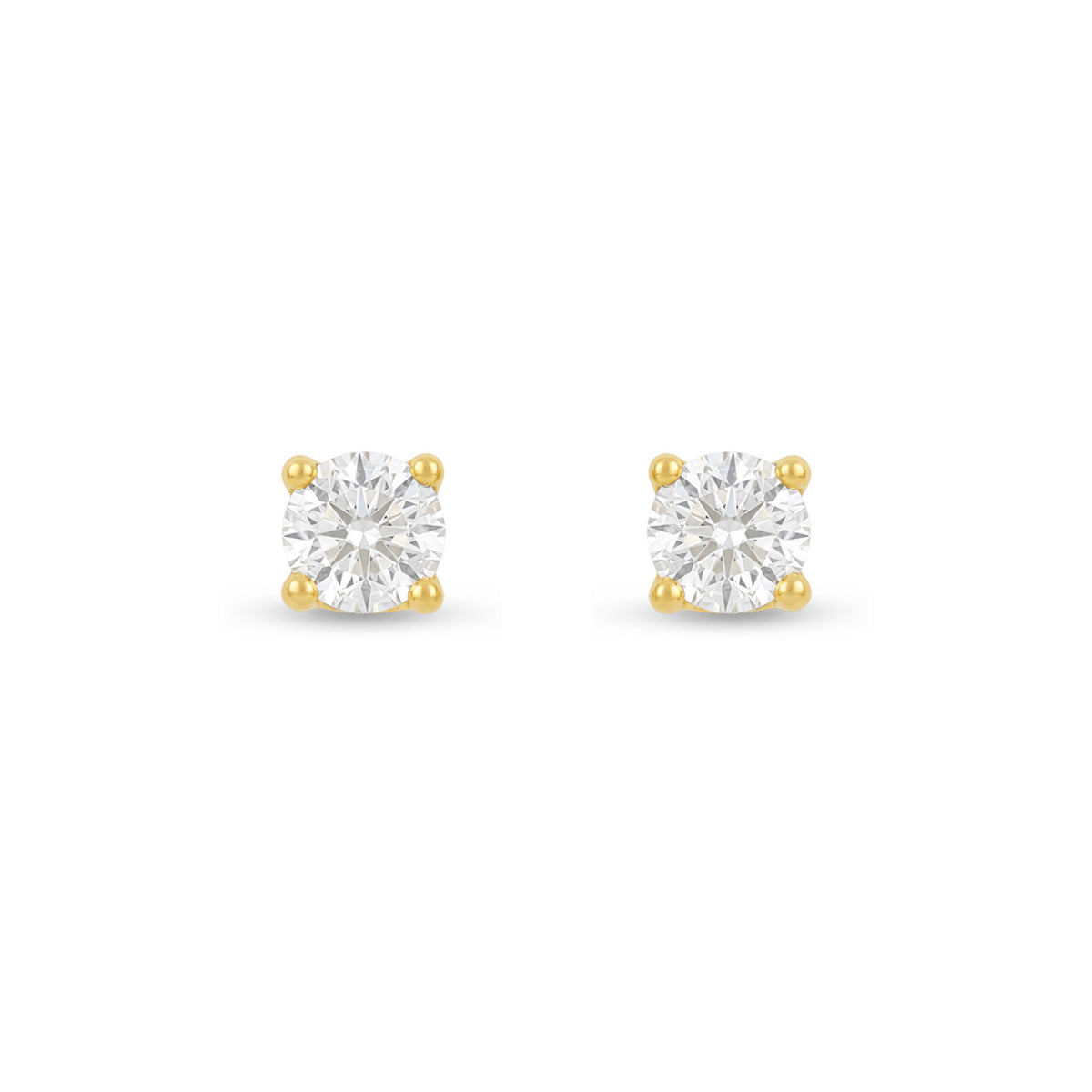 اقراط من الفضة الخالصة عيار 925 مطلية ذهبي مرصعة فص ابيض