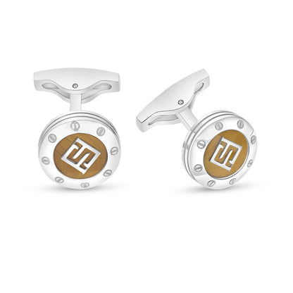 كبك ستانلس ستيل لون فضي عيار L316 مرصع احجار عين النمر اصفر Shiny Steel