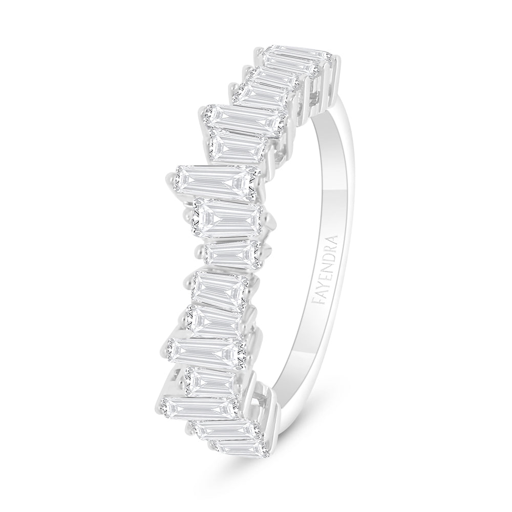 Sterling Silver 925 SET Rhodium Plated Embedded With White Zircon