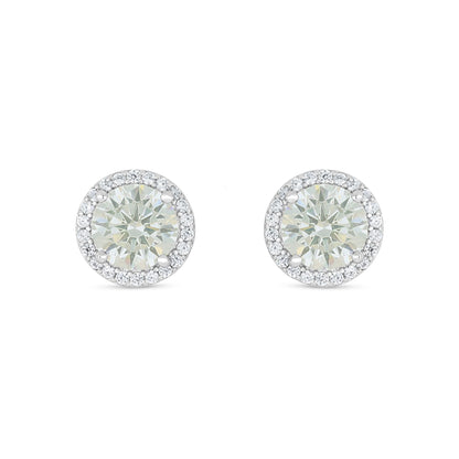 Sterling Silver 925 Earring Rhodium Plated Embedded With Diamond Zircon And White Zircon