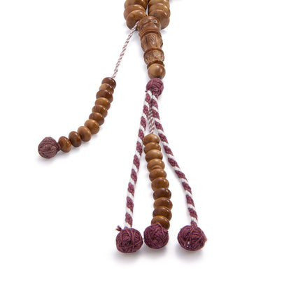 Rosary 100 Kuk Borham 8 mm African Style, wool tassel with Two Counters