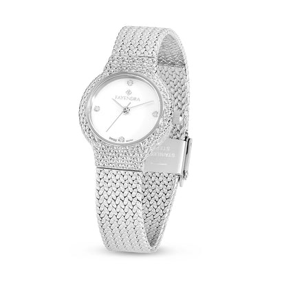 Stainless Steel 316L Watch Silver Color - WHITE MOP DIAL