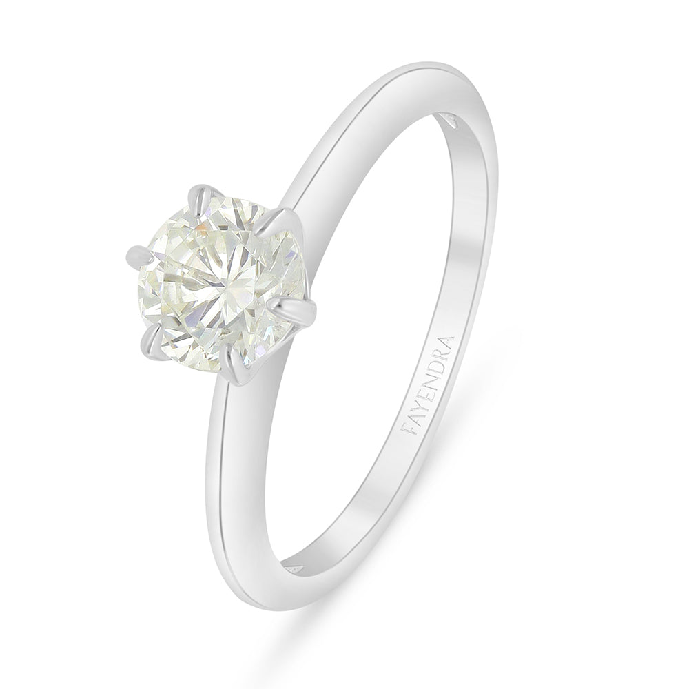 Sterling Silver 925 Ring Rhodium Plated Embedded With Diamond Zircon And White Zircon