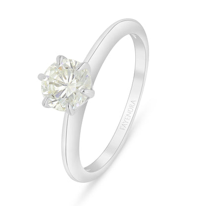 Sterling Silver 925 Ring Rhodium Plated Embedded With Diamond Zircon And White Zircon