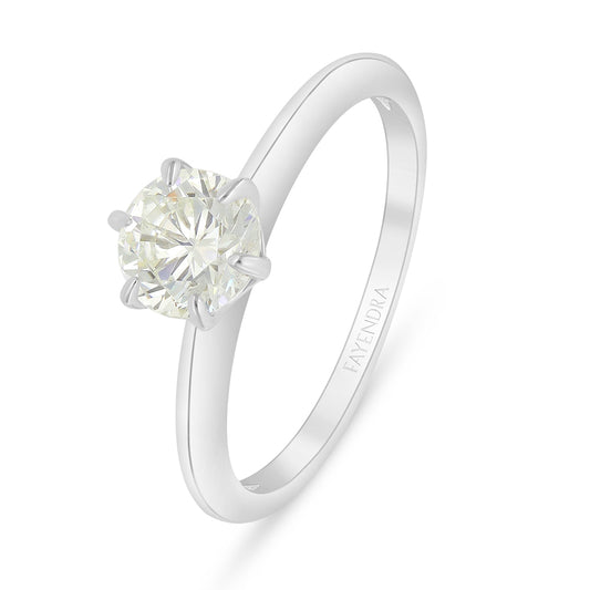 Sterling Silver 925 Ring Rhodium Plated Embedded With Diamond Zircon And White Zircon
