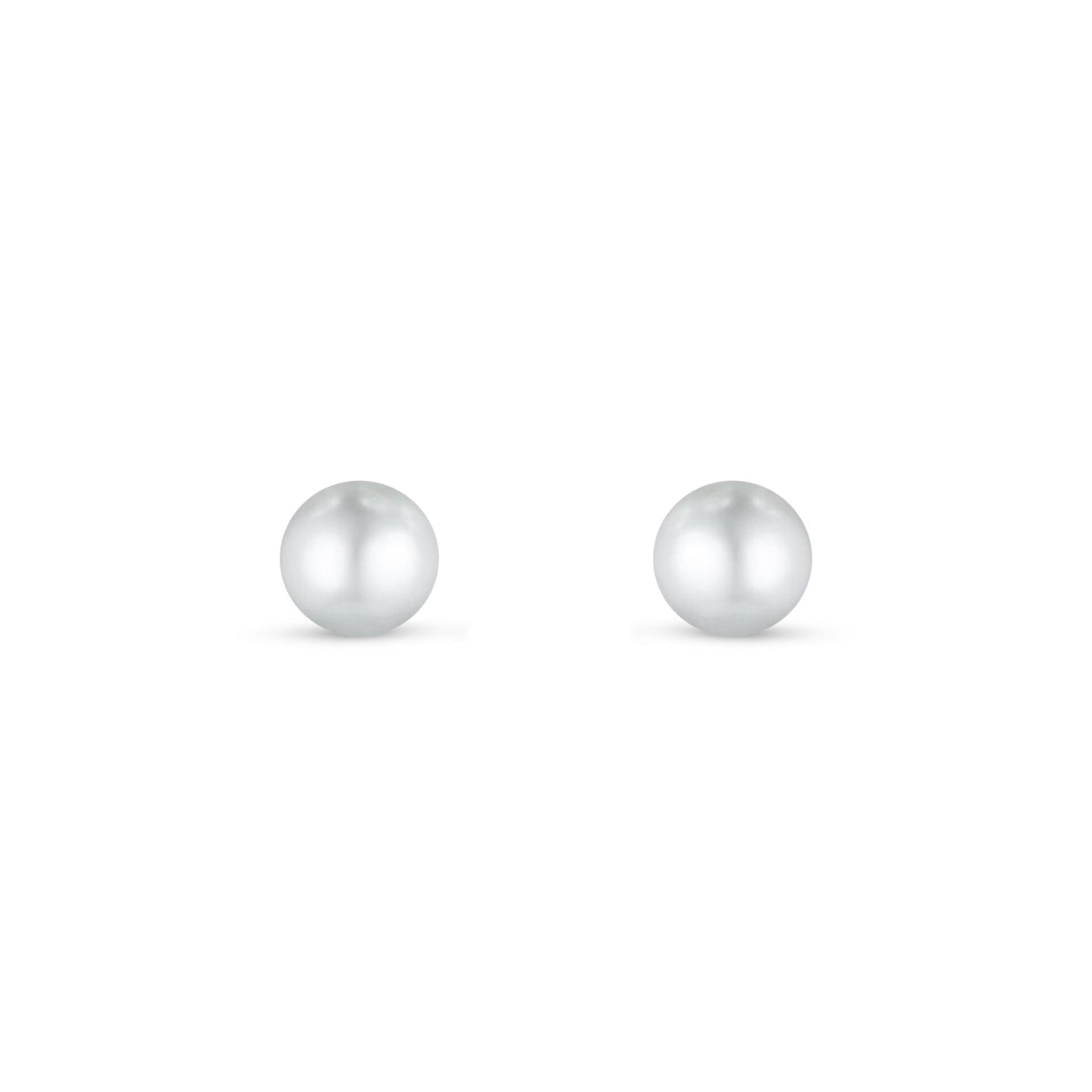 Sterling Silver 925 Earring Rhodium Plated Embedded With Natural White Pearl