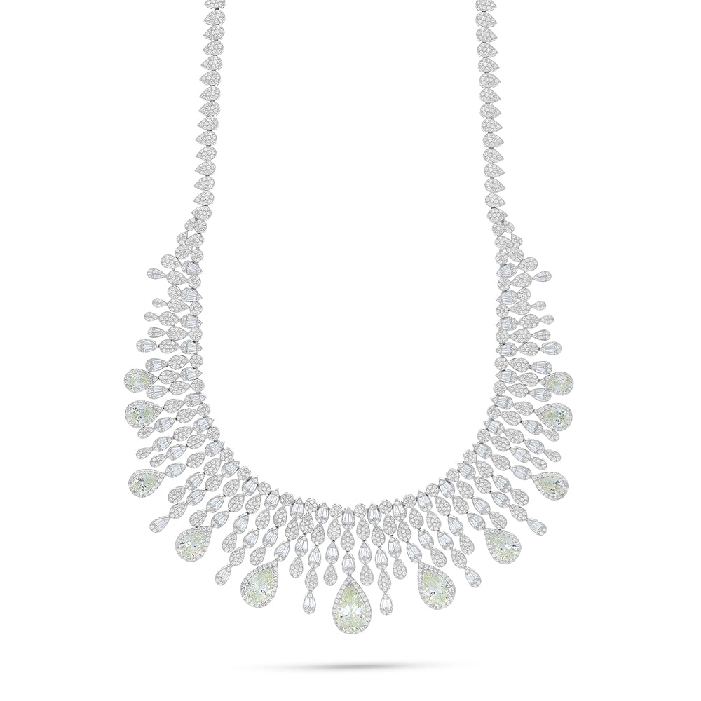 Sterling Silver 925 Set Rhodium Plated Embedded With Diamond Zircon And White Zircon