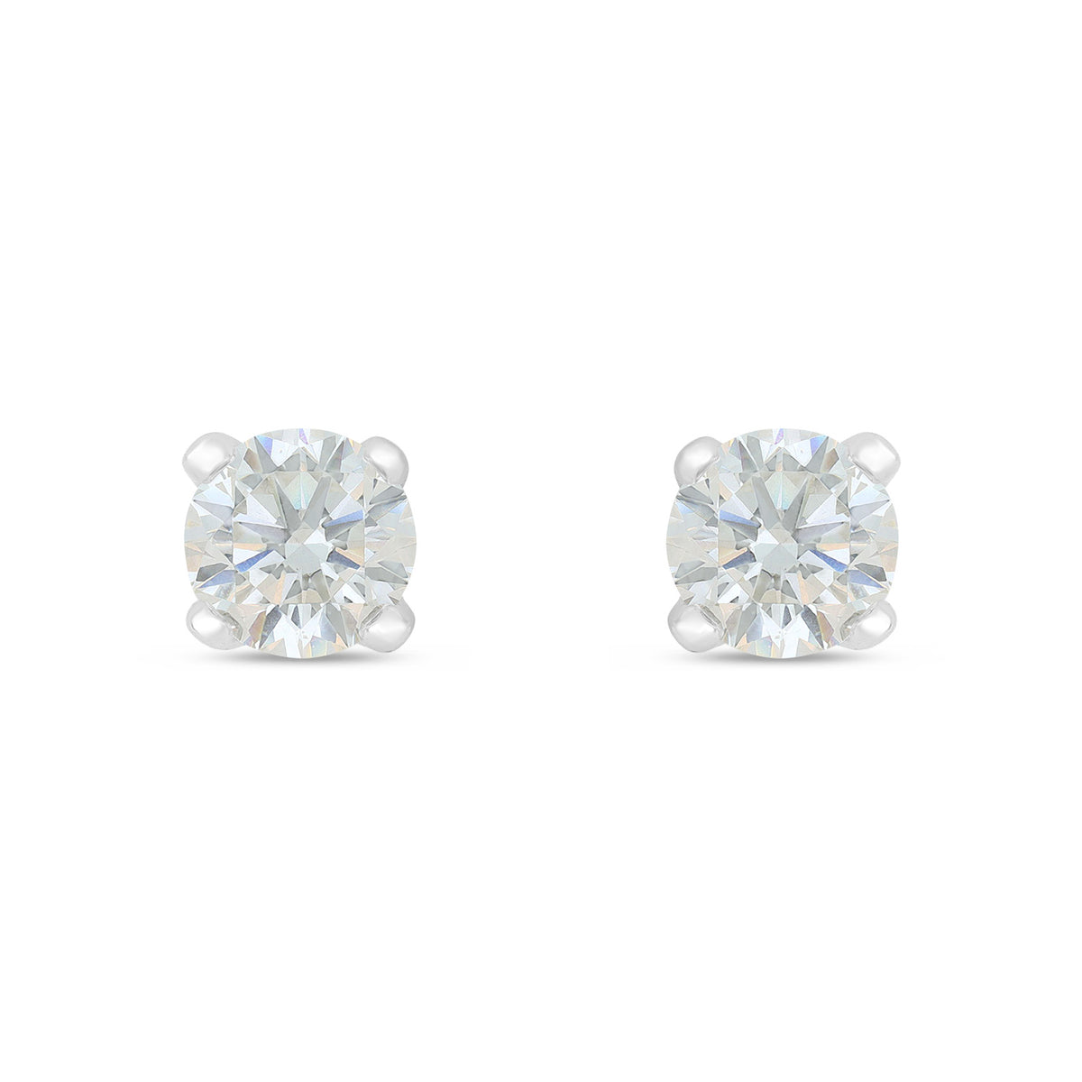 Sterling Silver 925 Earring Rhodium Plated Embedded With Diamond Zircon