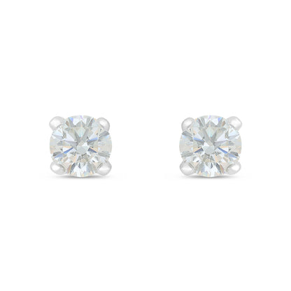 Sterling Silver 925 Earring Rhodium Plated Embedded With Diamond Zircon