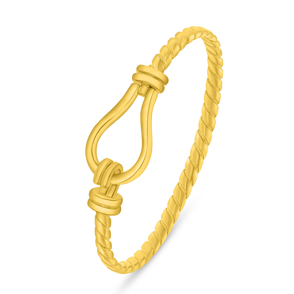 Sterling Silver 925 Bangle Golden Plated Size 6