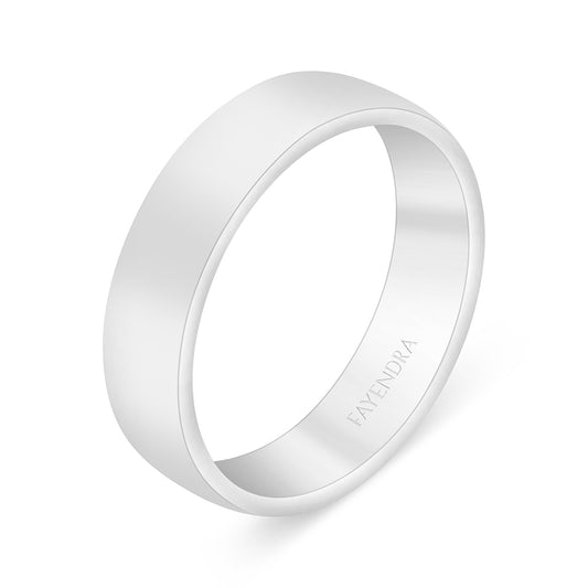 Sterling Silver 925 Wedding Ring Rhodium Plated For Men