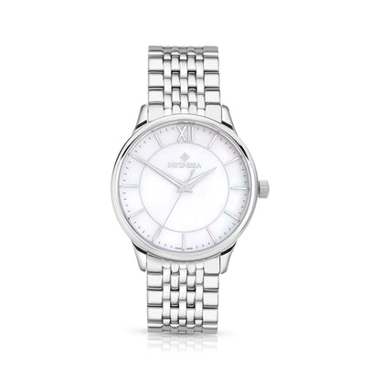 Stainless Steel 316L Watch Silver Color For Men - WHITE MOP DIAL