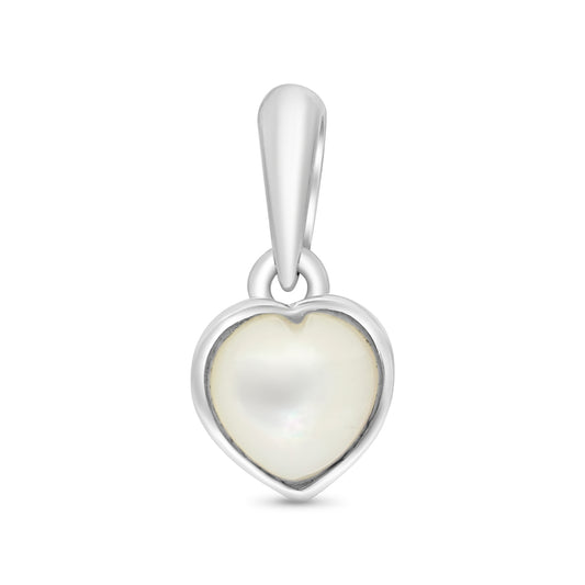 Sterling Silver 925 Pendant Embedded With Natural White Shell