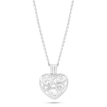 Sterling Silver 925 Necklace Rhodium Plated Embedded With Natural White Pearl