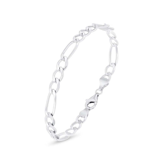 Italian Silver 925 Bracelet, Rhodium Plated For Men's
