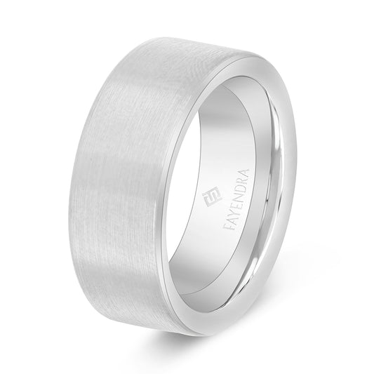 دبلة رجالي مصنوعة من التونغستان كاربيد مطلية روديوم