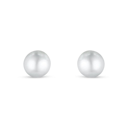 Sterling Silver 925 Earring Golden Plated Embedded With Natural White Pearl