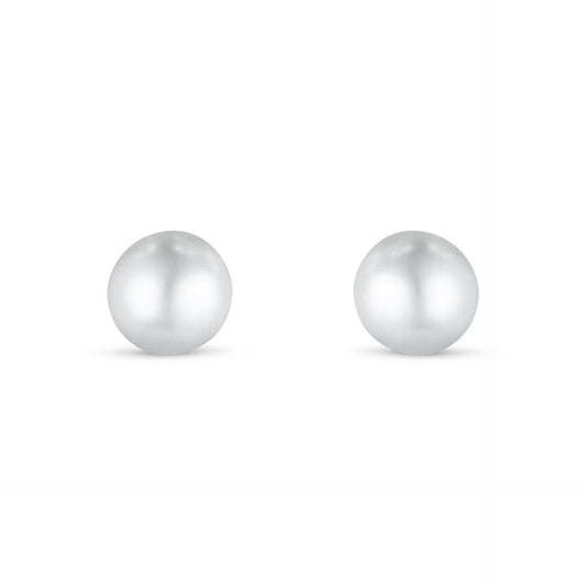 Sterling Silver 925 Earring Golden Plated Embedded With Natural White Pearl