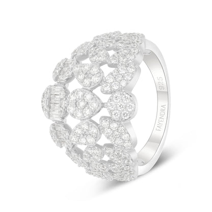 Sterling Silver 925 SET Rhodium Plated Embedded With White Zircon