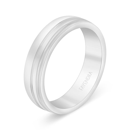 Sterling Silver 925 Wedding Ring Rhodium Plated For Men