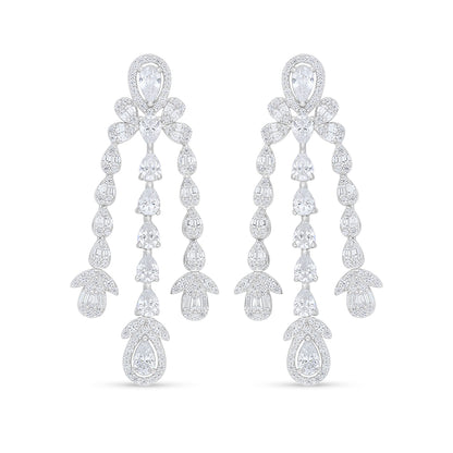 Sterling Silver 925 Set Rhodium Plated Embedded With White Zircon