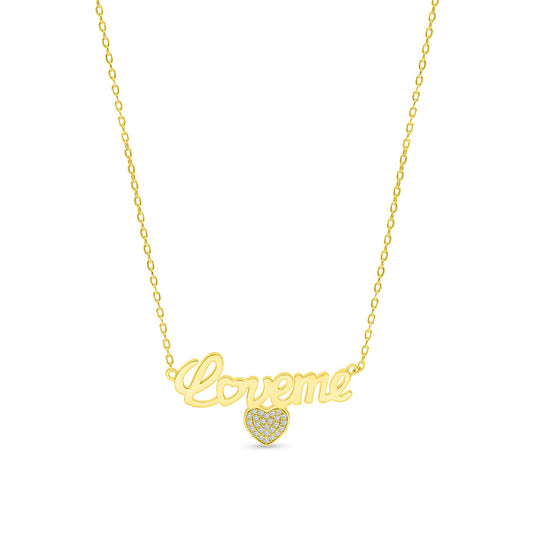 Sterling Silver 925 Necklace Gold Plated Embedded With White CZ