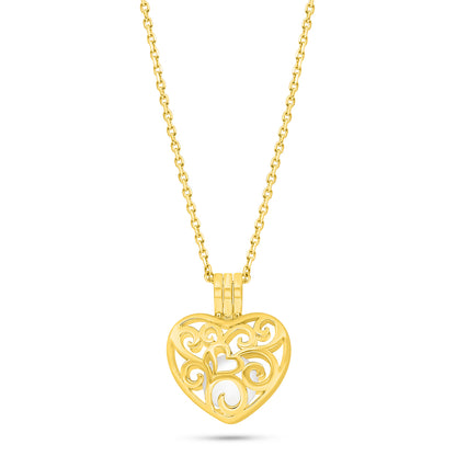 Sterling Silver 925 Necklace Golden Plated Embedded With Natural White Pearl