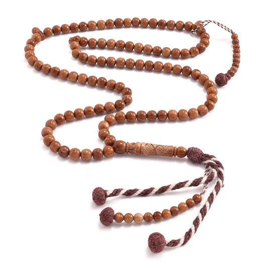Kuk Rosary 100 Round Beads 7 mm African Style Wool Tassel With Two Counters