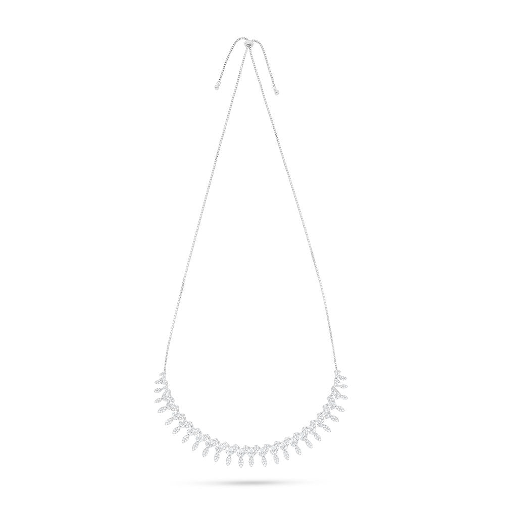 Sterling Silver 925 SET Rhodium Plated Embedded With White Zircon