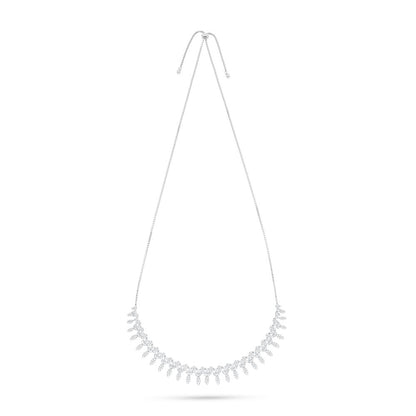 Sterling Silver 925 SET Rhodium Plated Embedded With White Zircon