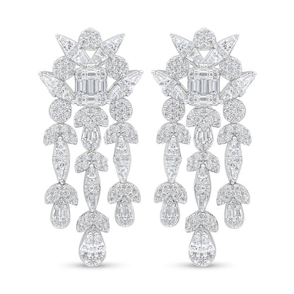 Sterling Silver 925 SET Rhodium Plated Embedded With White Zircon