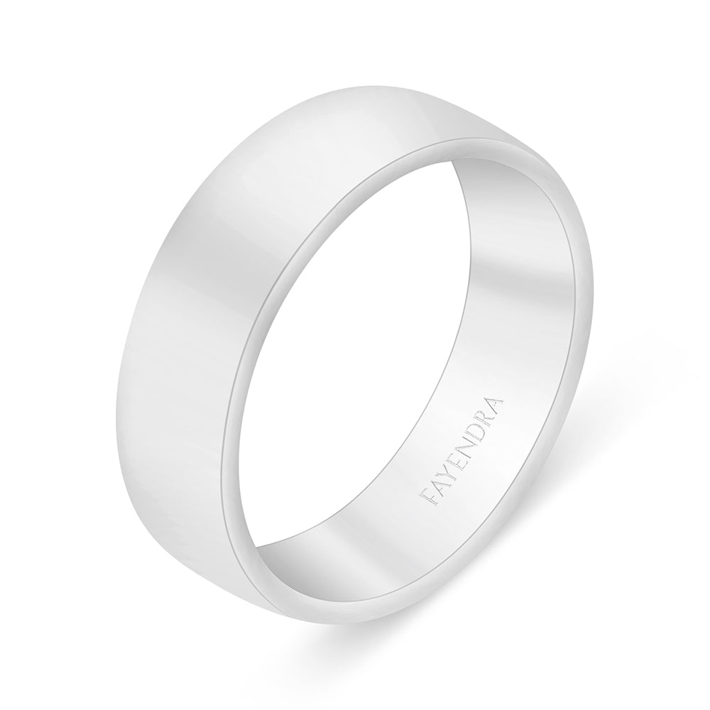 Sterling Silver 925 Wedding Ring Rhodium Plated For Men