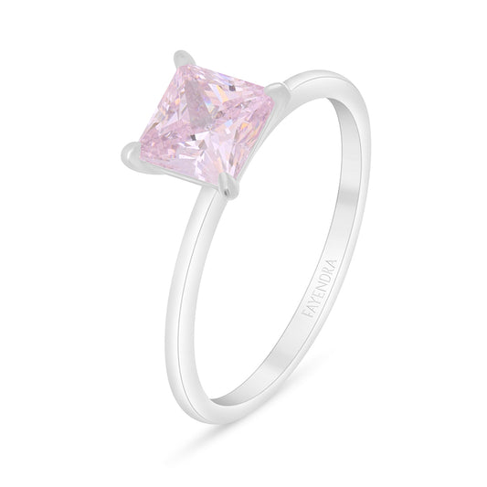 خاتم من الفضة الخالصة عيار 925 مطلي روديوم مرصع زركون بنك