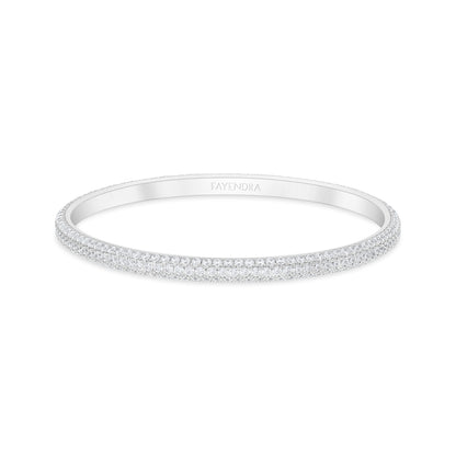 اسورة من الفضة الخالصة عيار 925 مطلية روديوم مرصعة فص ابيض