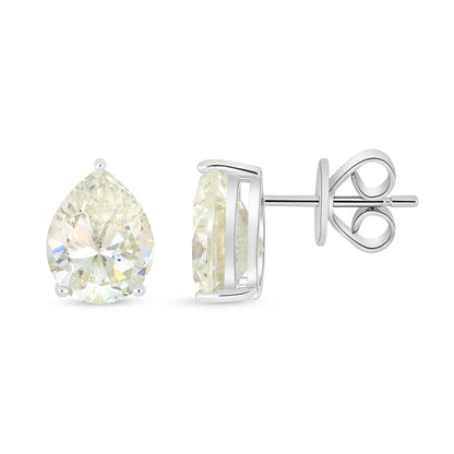 Sterling Silver 925 Earring Rhodium Plated Embedded With Diamond Zircon