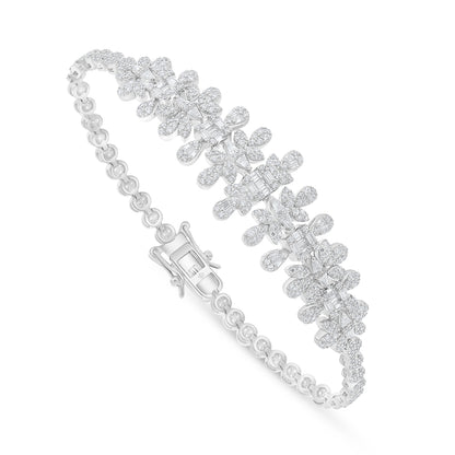Sterling Silver 925 SET Rhodium Plated Embedded With White Zircon